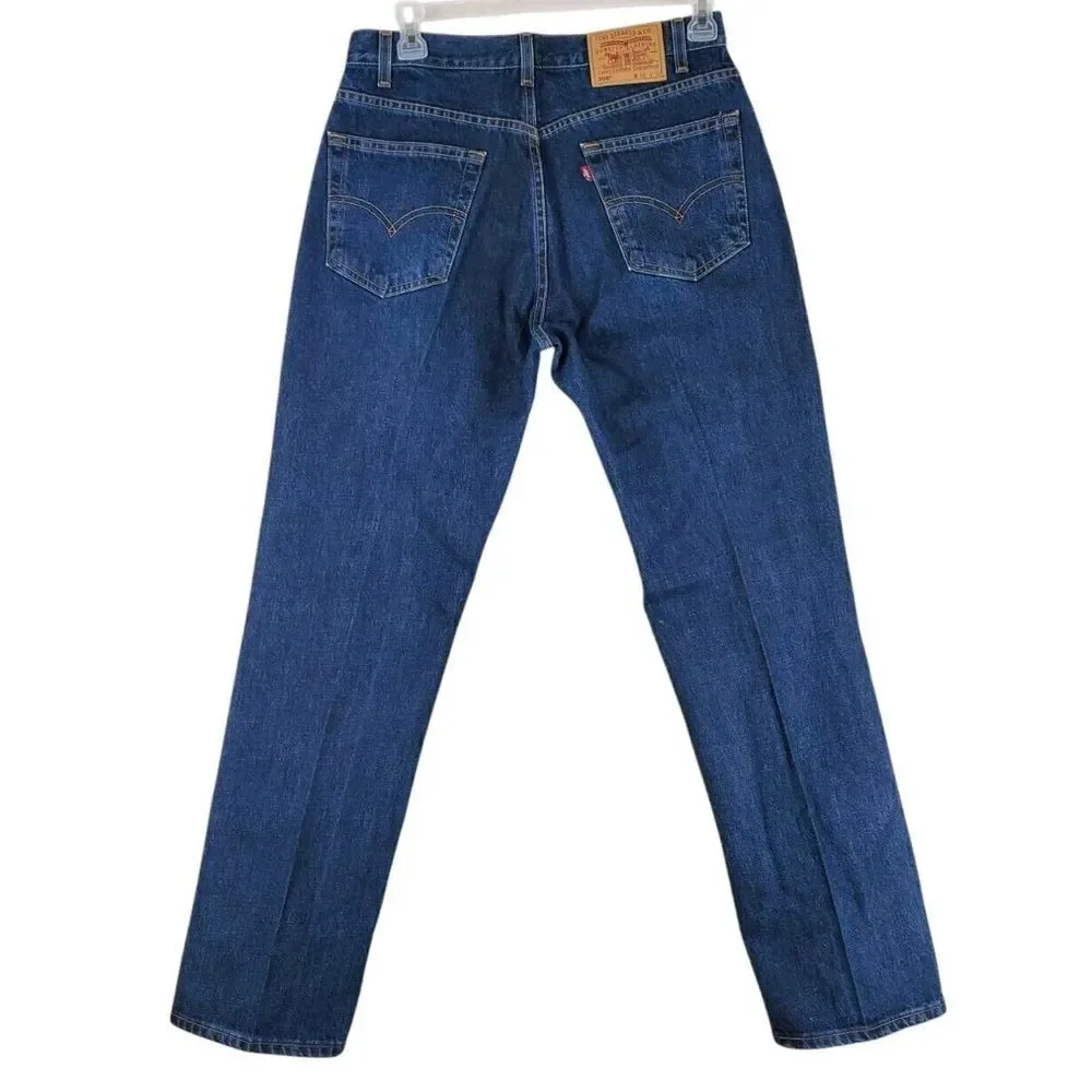 Vtg Y2K Levis 505 Blue Jeans Men 34x32 (32x33) Regular Straight Dark Wash 08/99 - Picture 12 of 13